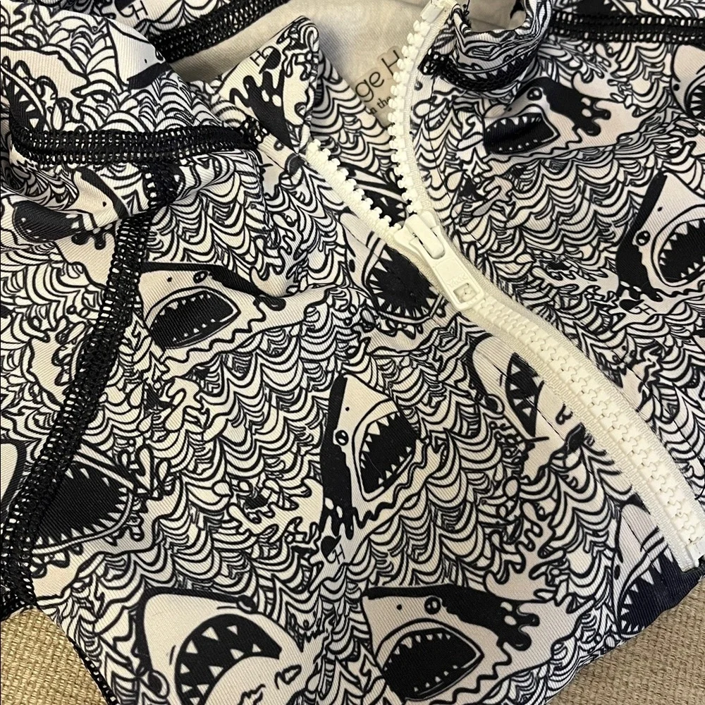 George Hats 18-24 Mnths Kids Shark Print Short Sleeve Rash Guard Swimsuit